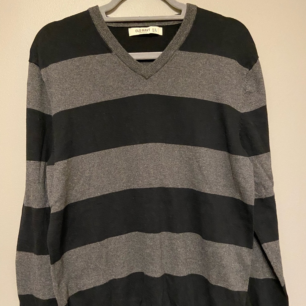 Black Striped Sweater |  Old Navy | Black